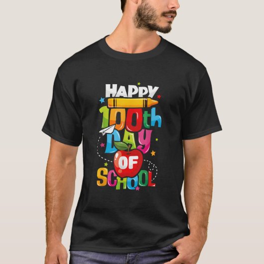 Happy 100Th Day Of School Teachers 100 Days T-Shirt (Vorderseite)