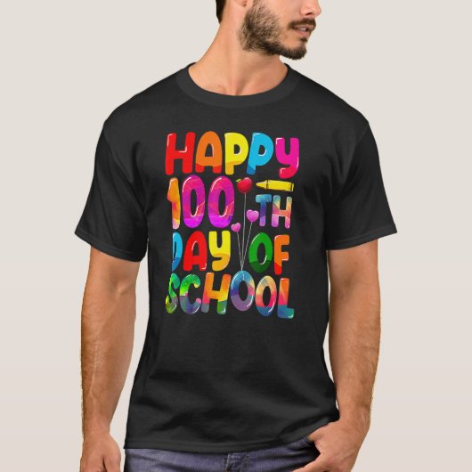 Happy 100th Day Of School Teachers Kids Child 100  T-Shirt (Vorderseite)