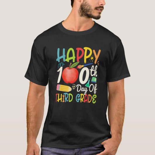 Happy 100th day of third grade Apparel 3rd teacher T-Shirt (Vorderseite)
