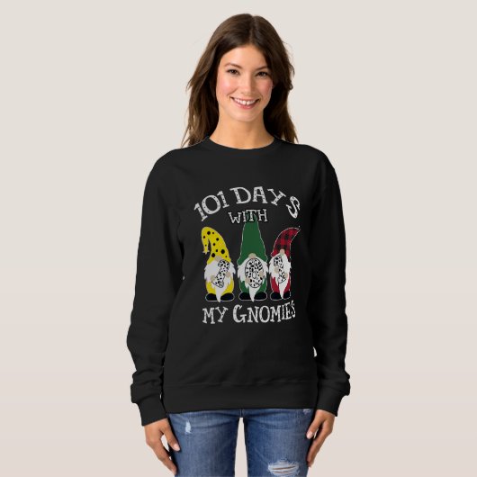 Happy 100th Day School Three Gnomes Virtual Teache Sweatshirt (Vorne ganz)