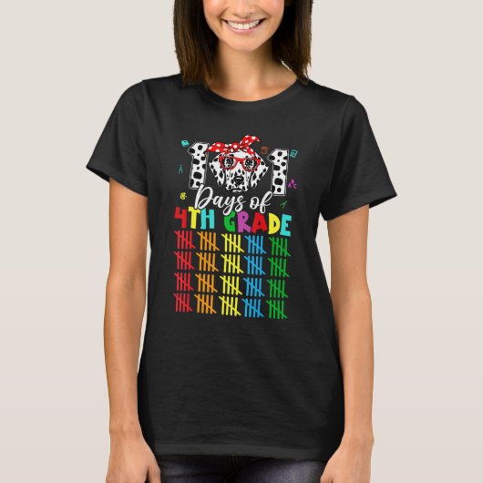 Happy 101 Days School 4TH Grade Dog Lover Student  T-Shirt (Vorderseite)