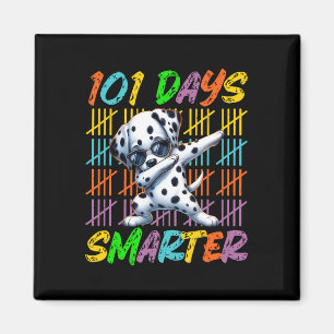 Happy 101 Days School Dabbing Hund 100 Tage Smarte Magnet