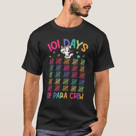 Happy 101 Days School Para Crew Dog 100th Days Sma T-Shirt (Vorderseite)