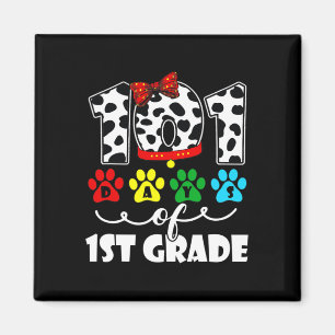 Happy 101 Days Schule 1st Grade Hund 100 Tage Inte Magnet
