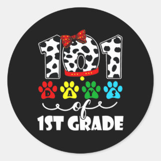 Happy 101 Days Schule 1st Grade Hund 100 Tage Inte Runder Aufkleber