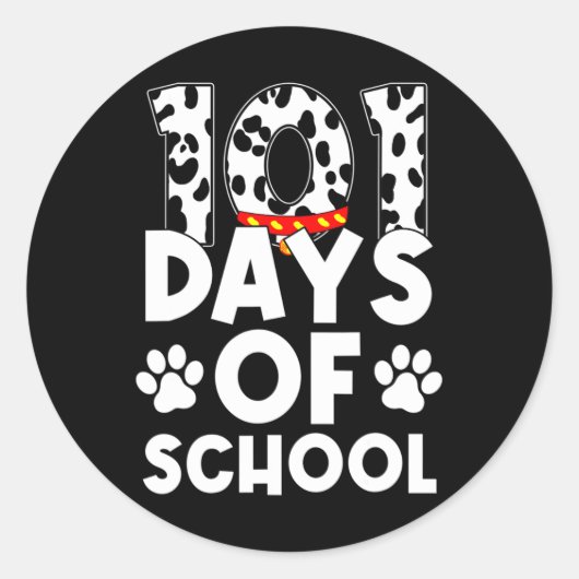 Happy 101 Days Schule Hund Lover Student oder Lehr Runder Aufkleber (Vorderseite)
