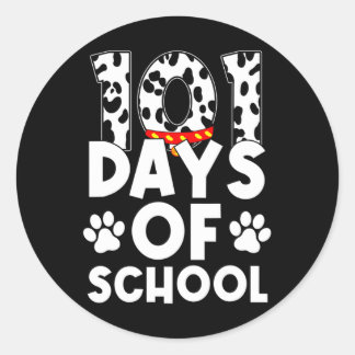 Happy 101 Days Schule Hund Lover Student oder Lehr Runder Aufkleber