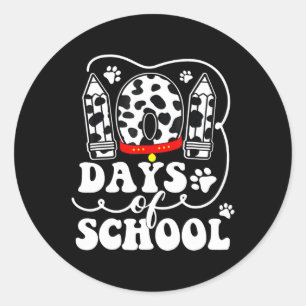 Happy 101 Days Schule Niedlich Hund über 100 Tage  Runder Aufkleber