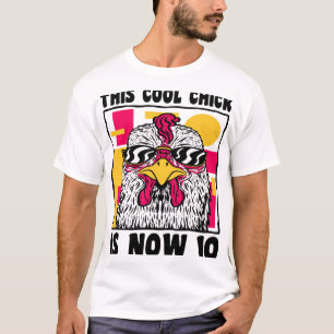 Happy 10. Geburtstag 10 Jahre alte coole Henne 10. T-Shirt