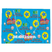 Happy 10. Geburtstag Geschenktasche #10 Blue Große Geschenktüte (Rückseite)