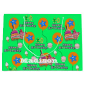 Happy 10. Geburtstag Geschenktasche #10 Green Große Geschenktüte (Vorderseite)