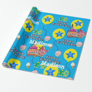 Happy 10. Geburtstag Wrapping Paper Balloons #10 Geschenkpapier