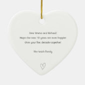 Happy 10-jähriges Jubiläumsgeschenk für ein Paar Keramik Ornament (Hinten)