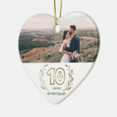 Happy 10-jähriges Jubiläumsgeschenk für ein Paar Keramik Ornament (Links)