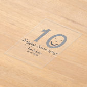 Happy 10. Jubiläum Datum grau kühn emoji Acryleinladungen (Ablage )