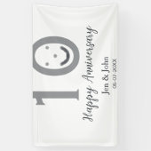 Happy 10. Jubiläum Datum grau kühn emoji Banner (Vertikal)