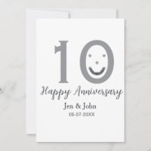 Happy 10. Jubiläum Datum grau kühn emoji