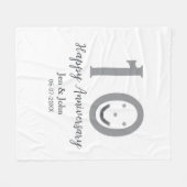 Happy 10. Jubiläum Datum grau kühn emoji Fleecedecke (Vorderseite (Horizontal))