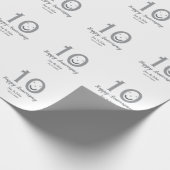 Happy 10. Jubiläum Datum grau kühn emoji Geschenkpapier (Ecke)