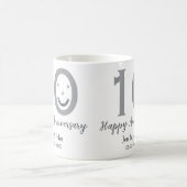 Happy 10. Jubiläum Datum grau kühn emoji Kaffeetasse (Mittel)