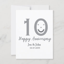 Happy 10. Jubiläum Datum grau kühn emoji Postkarte