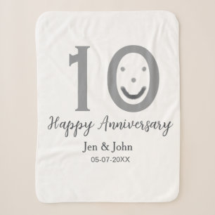 Happy 10. Jubiläum Datum grau kühn emoji Sherpadecke