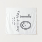 Happy 10. Jubiläum Datum grau kühn emoji Wandteppich (Vorderseite (Horizontal))