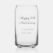 Happy 10. Jubiläum einfache minimale Hochzeitsbeze Dosenglas (Vorderseite)