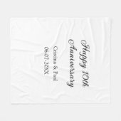 Happy 10. Jubiläum einfache minimale Hochzeitsbeze Fleecedecke (Vorderseite (Horizontal))