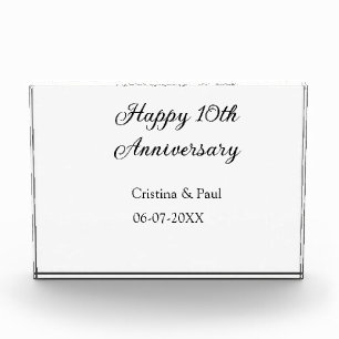 Happy 10. Jubiläum einfache minimale Hochzeitsbeze Fotoblock