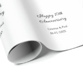 Happy 10. Jubiläum einfache minimale Hochzeitsbeze Geschenkpapier (Rolleneckpunkt)