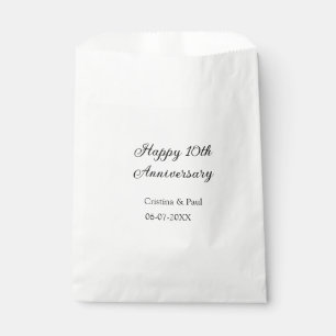 Happy 10. Jubiläum einfache minimale Hochzeitsbeze Geschenktütchen