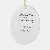 Happy 10. Jubiläum einfache minimale Hochzeitsbeze Keramik Ornament (Rechts)