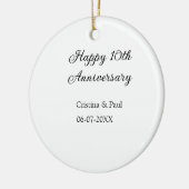 Happy 10. Jubiläum einfache minimale Hochzeitsbeze Keramik Ornament (Links)