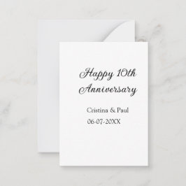 Happy 10. Jubiläum einfache minimale Hochzeitsbeze Mitteilungskarte