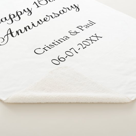 Happy 10. Jubiläum einfache minimale Hochzeitsbeze Sherpadecke (3/4)