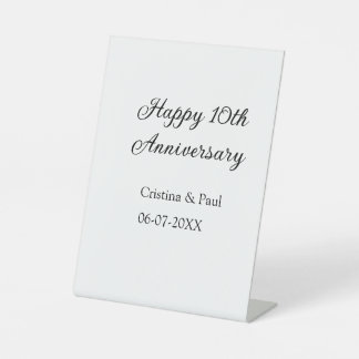 Happy 10. Jubiläum einfache minimale Hochzeitsbeze Sockelschild