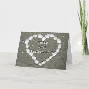 Happy 10. Jubiläum Seashell Herzkarte Karte