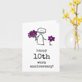 Happy 10 th Work Anniversary Card, Coworker Boss Karte (Gelbe Blume)