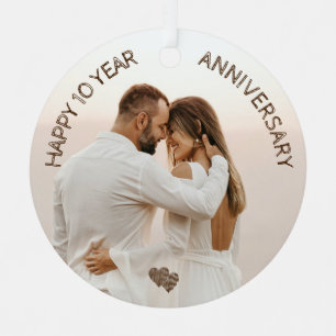 Happy 10 Years Anniversary Custom Metal Ornament Aus Metall
