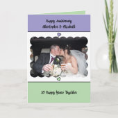 Happy 10th Anniversary add name purple green Karte (Vorderseite)