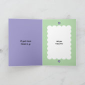 Happy 10th Anniversary add name purple green Karte (Innenseite)