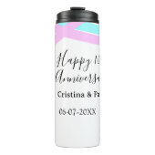 Happy 10th anniversary simple minimal wedding name thermosbecher (Vorderseite)