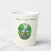 Happy 10th Birthday with Dog riding a Bike Pappbecher (Rückseite)