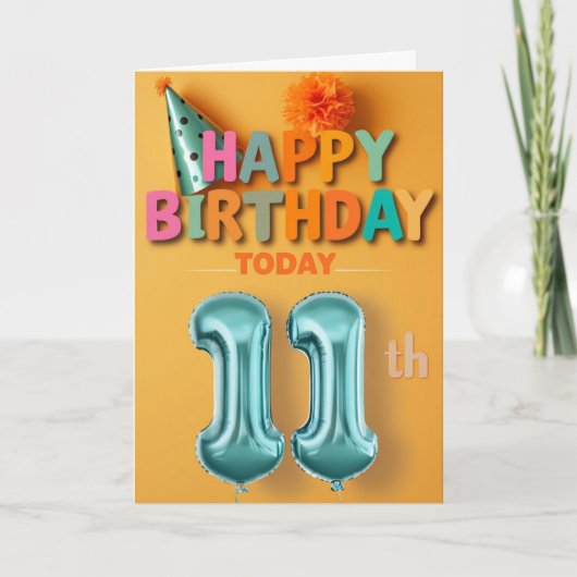 Happy 11. Geburtstagskarte Karte (Vorderseite)