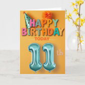 Happy 11. Geburtstagskarte Karte (Gelbe Blume)