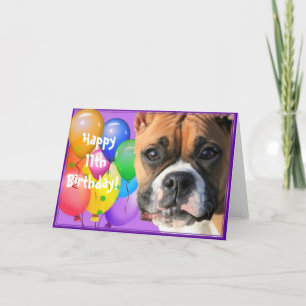 Happy 11th Birthday Boxer Dog Greeting card Karte