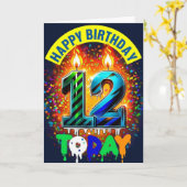 Happy 12. Geburtstagskarte Karte (Gelbe Blume)