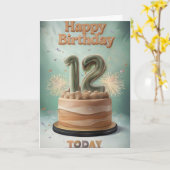 Happy 12. Geburtstagskarte Karte (Gelbe Blume)