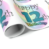 Happy 12th Birthday Geschenkpapier (Rolleneckpunkt)